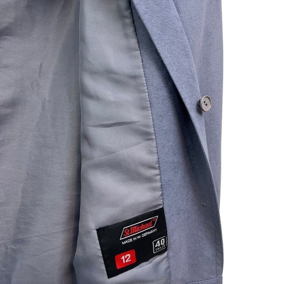 St Michael Blazer‎ Jacket Mock Neck Button Up Lined Gray Women Size US 12 /40 - Picture 3 of 5